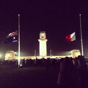 Anzac Day Dawn Service at the Australian National Memorial, Villers-Bretonneux