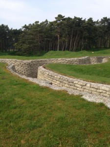 Preserved trenches at the Canadian WWI Memorial at Vimy Ridge in the Somme Valley. 