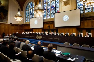 The ICJ sits in The Great Hall of Justice at the Peace Palace in The Hague. 